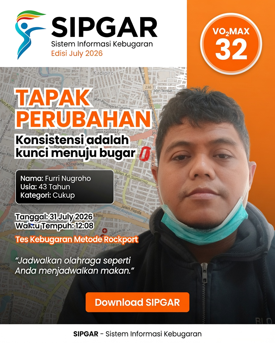 Cover hasil tes kebugaran Furri Nugroho