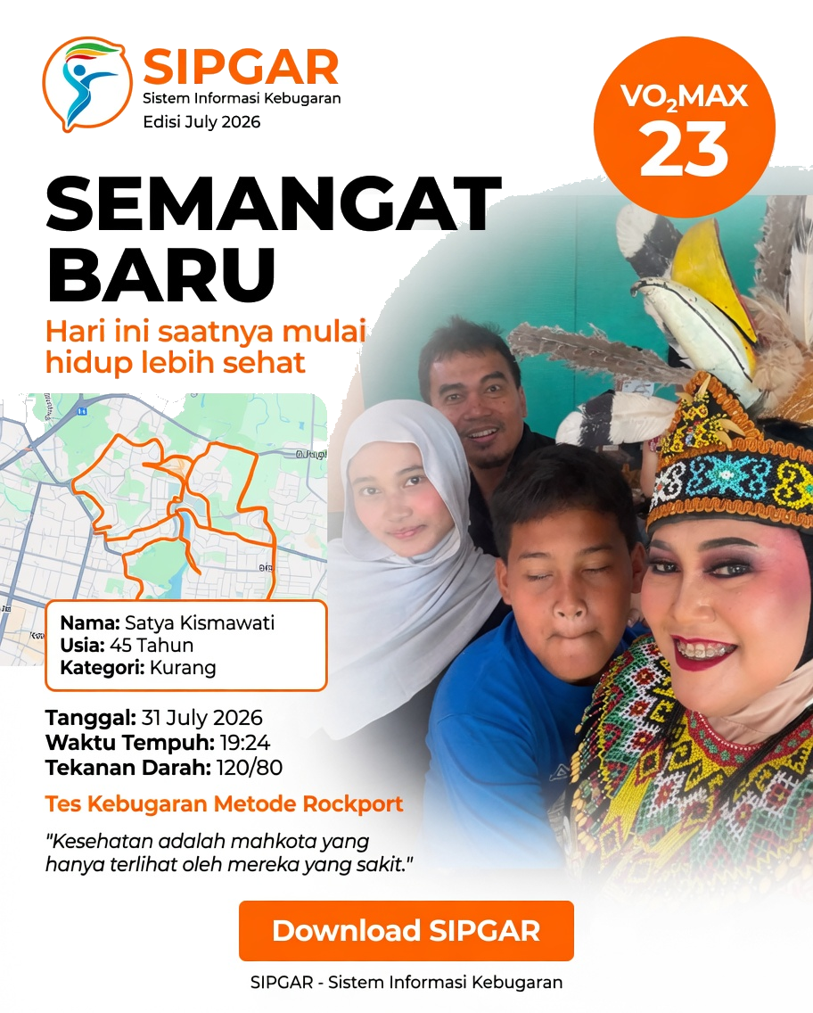 Cover hasil tes kebugaran Satya Kismawati