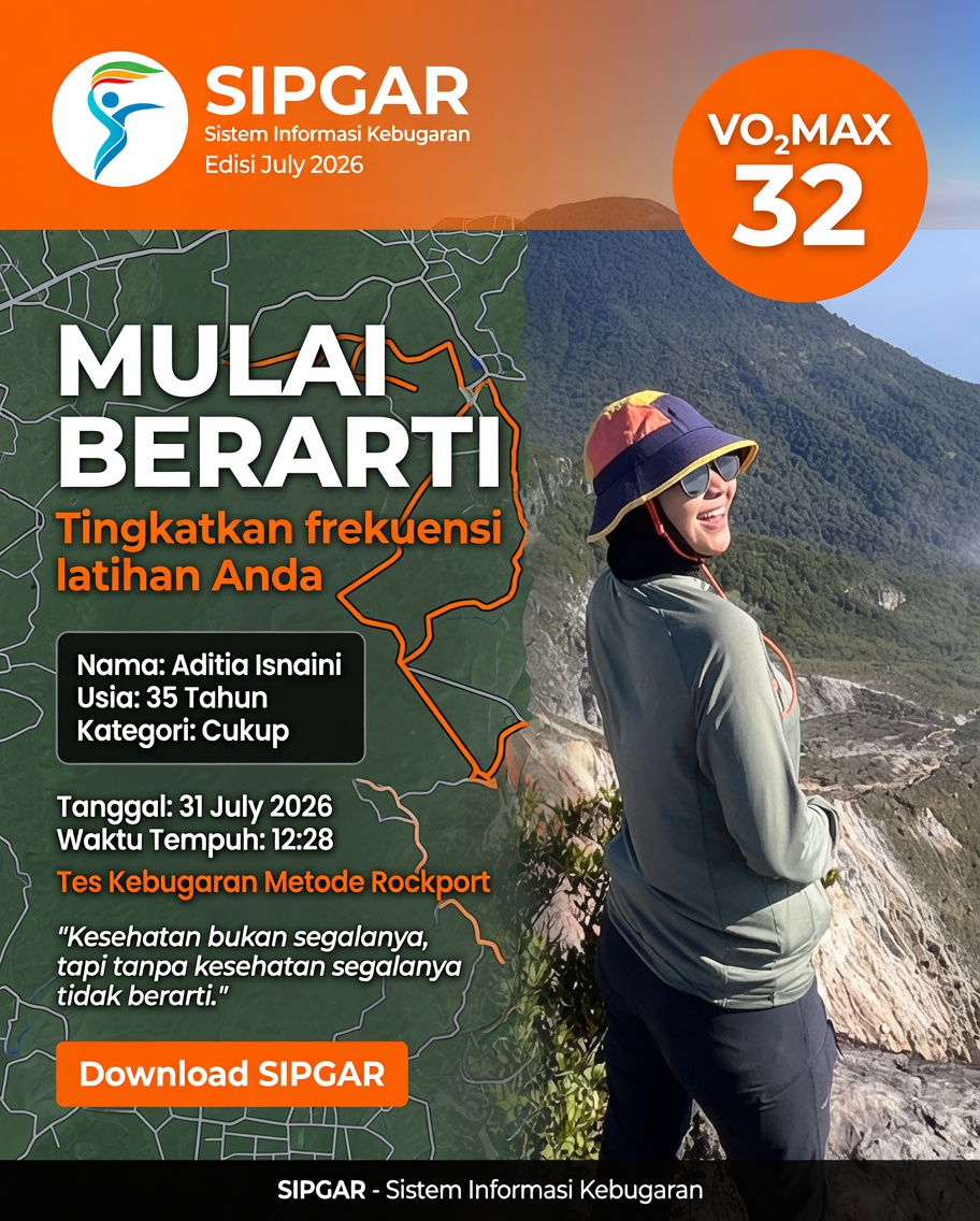 Cover hasil tes kebugaran Aditia Isnaini