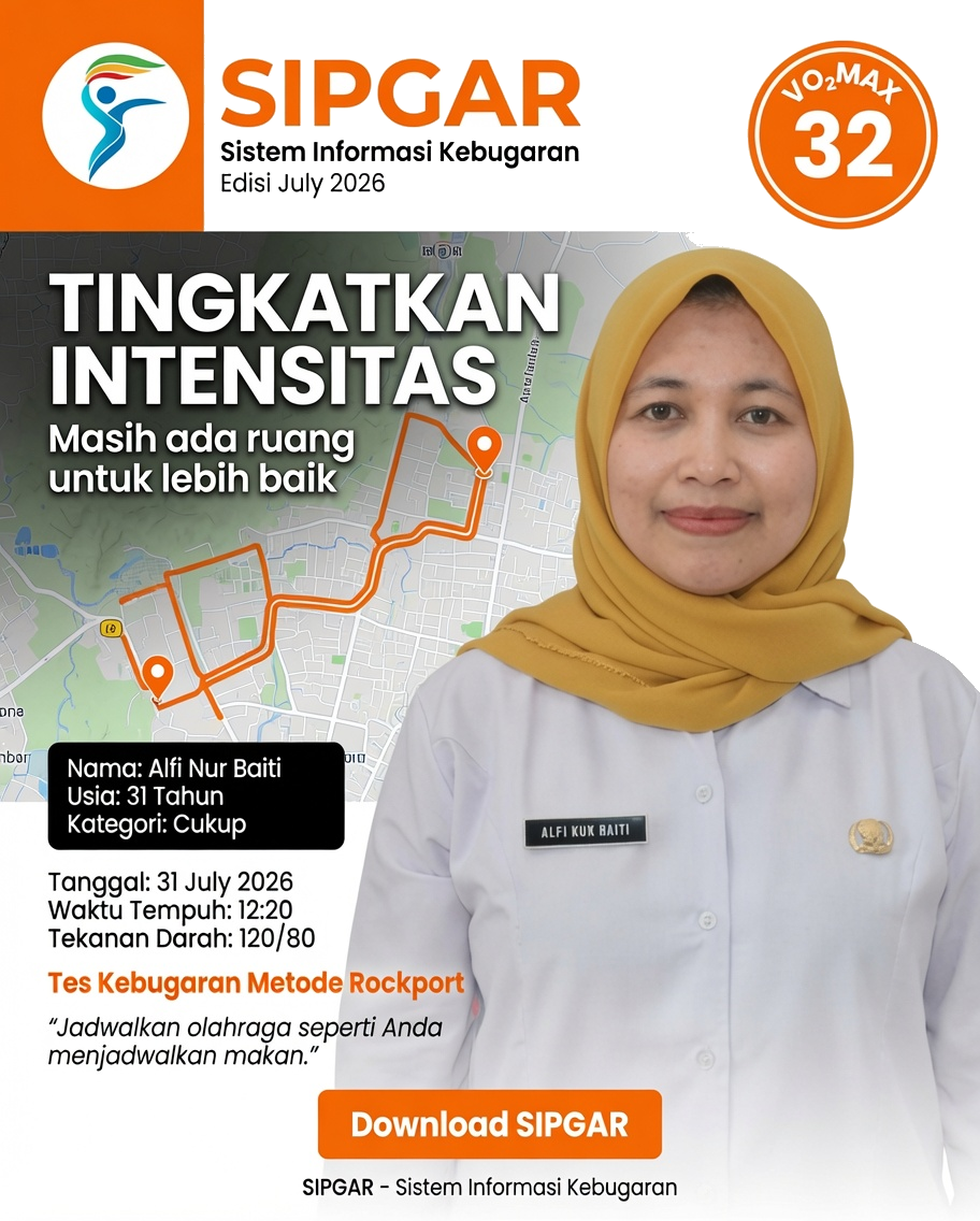 Cover hasil tes kebugaran Alfi Nur Baiti