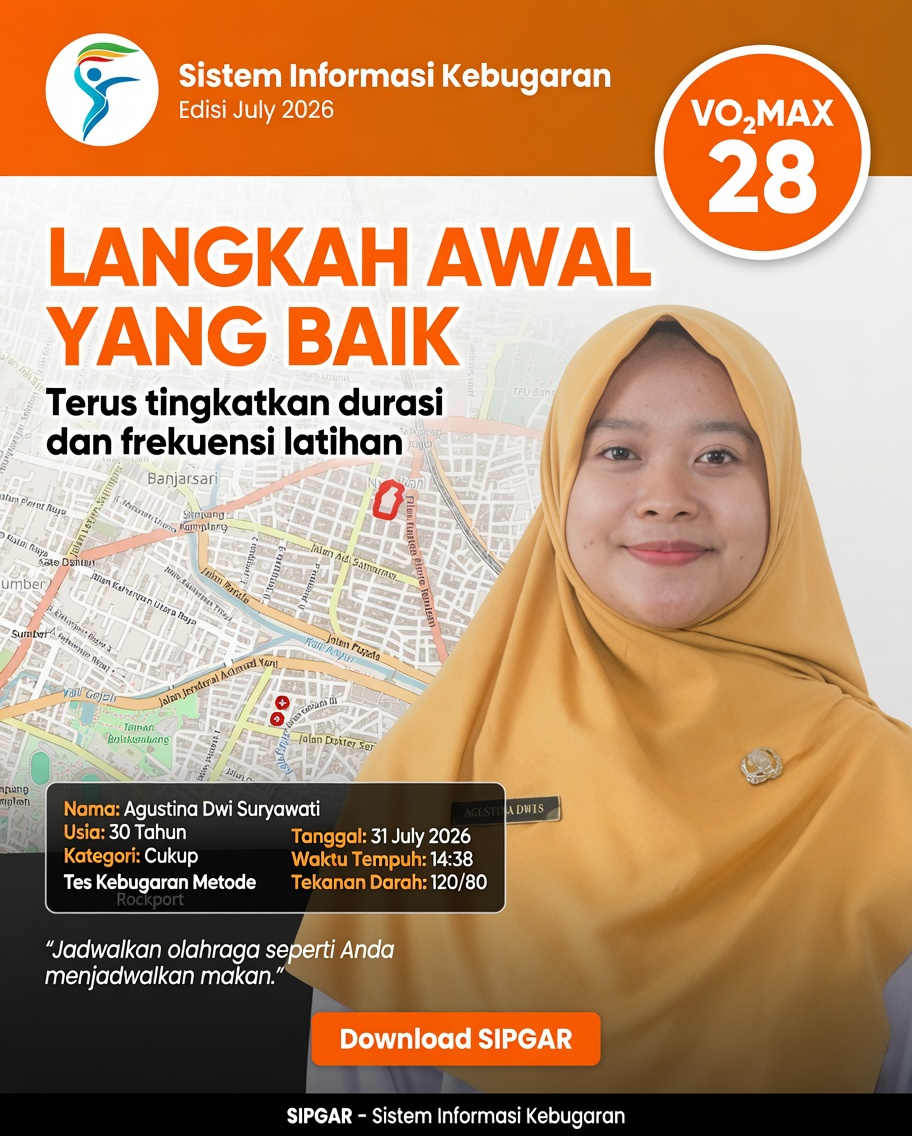 Cover hasil tes kebugaran Agustina Dwi Suryawati