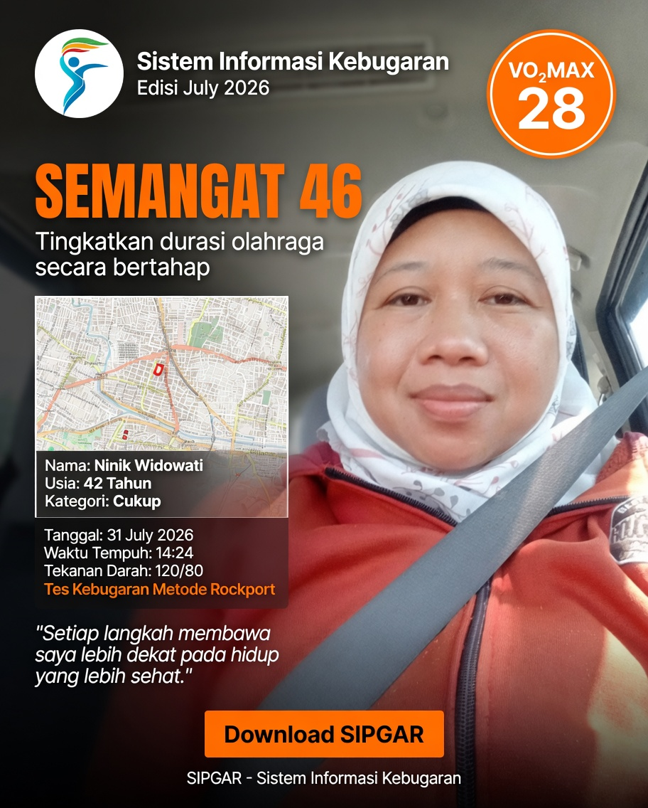 Cover hasil tes kebugaran Ninik Widowati