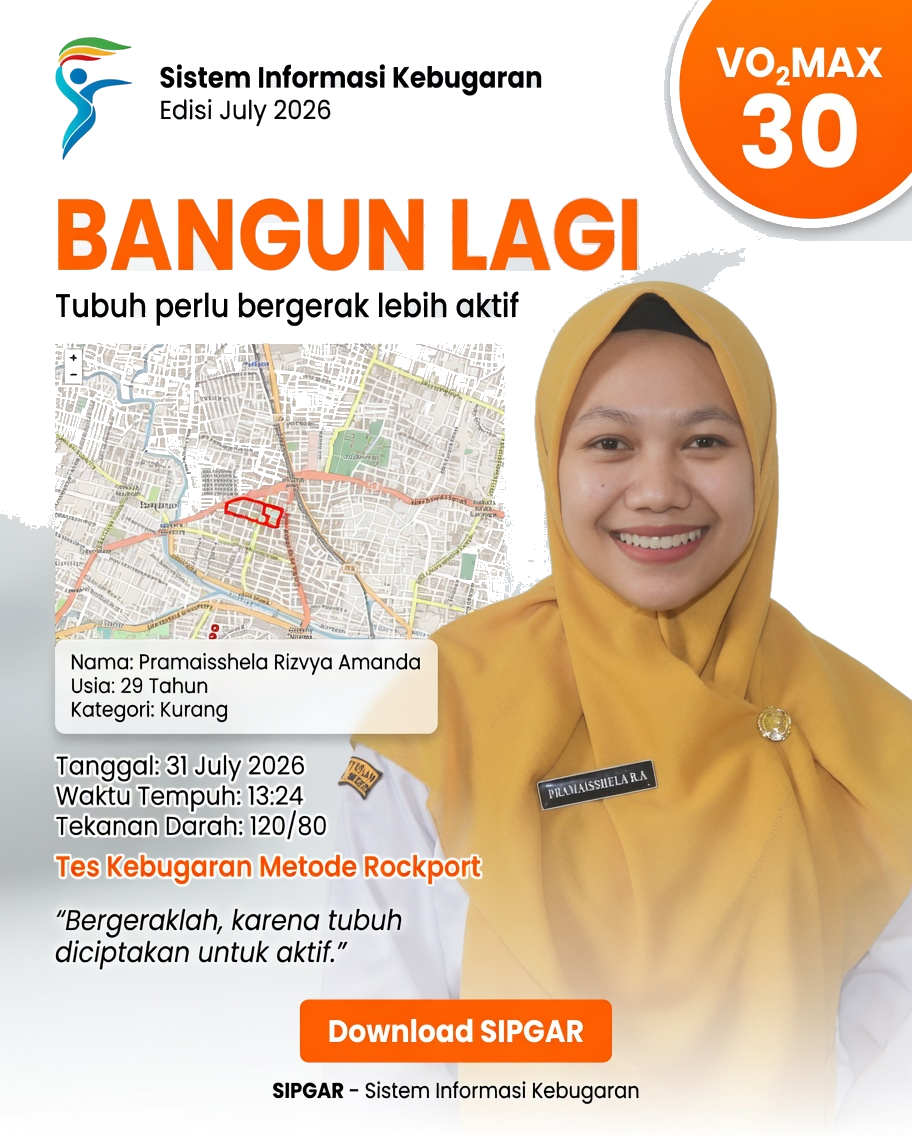 Cover hasil tes kebugaran Pramaisshela Rizvya Amanda