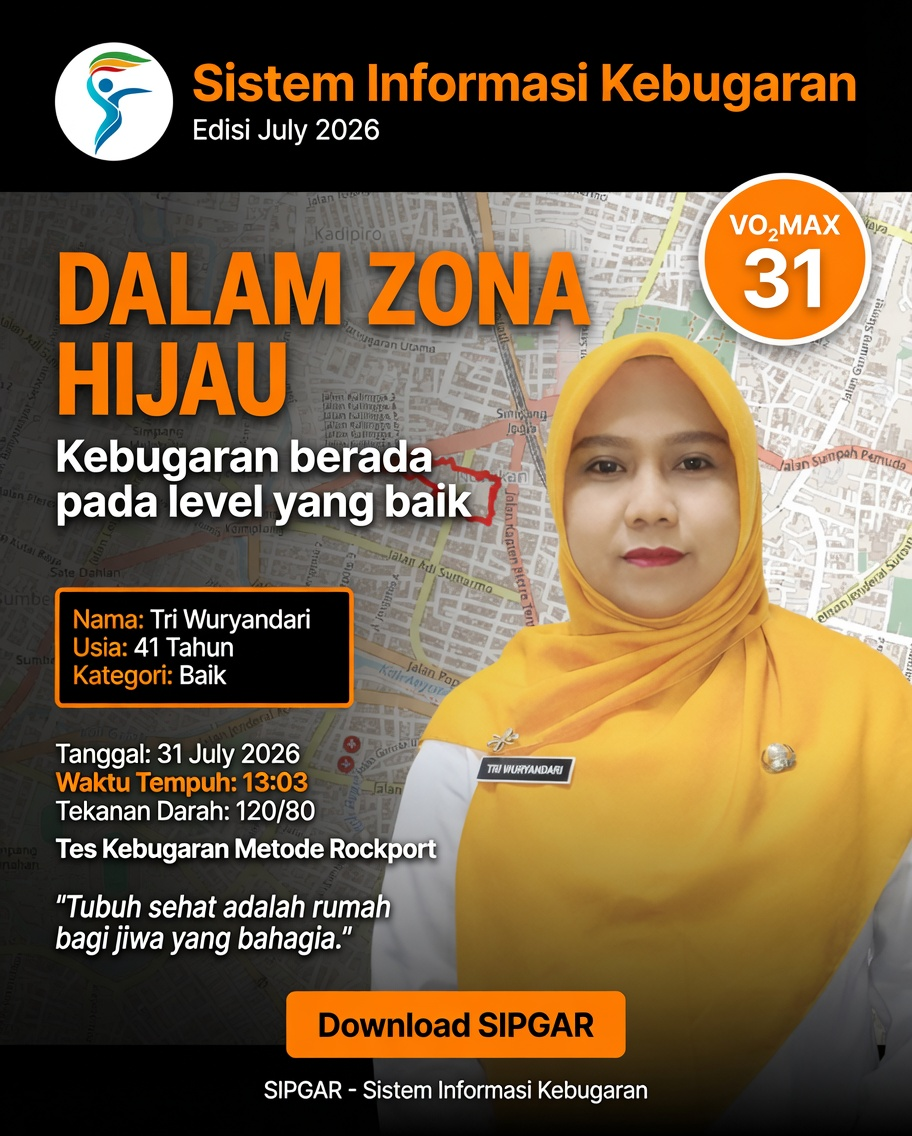 Cover hasil tes kebugaran Tri Wuryandari