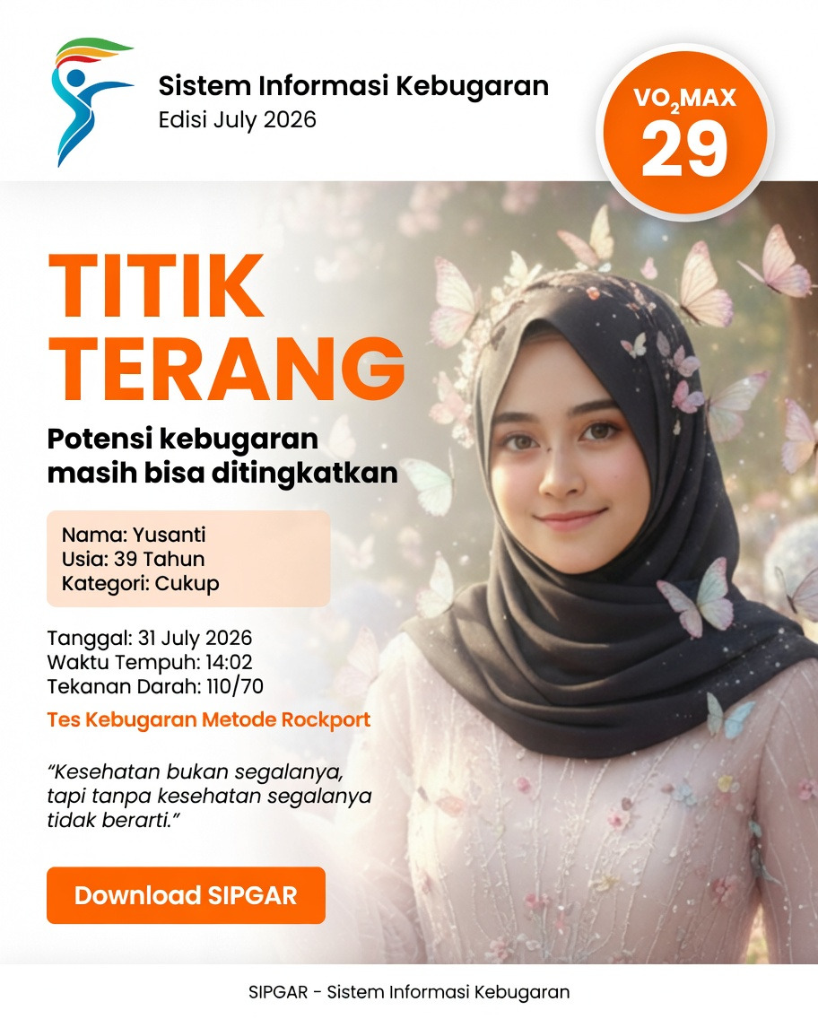 Cover hasil tes kebugaran Yusanti