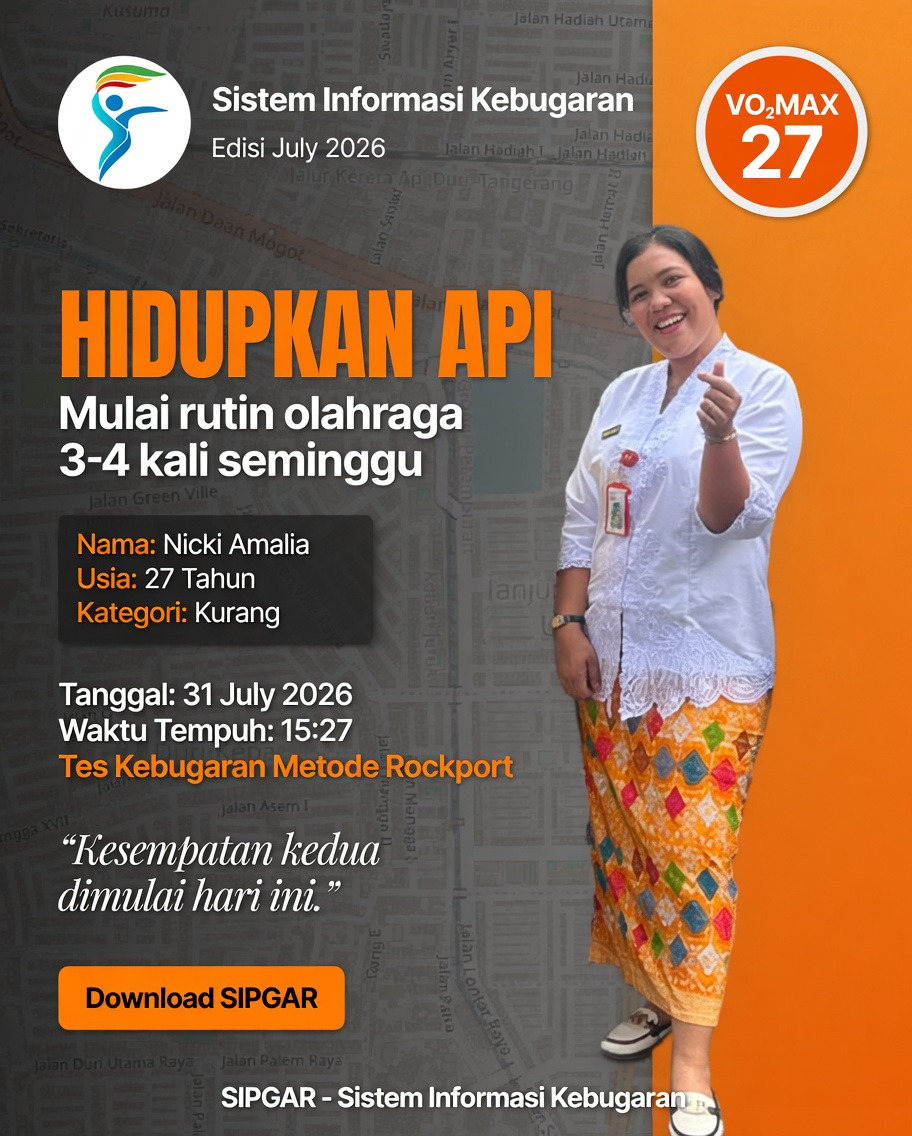 Cover hasil tes kebugaran Nicki Amalia