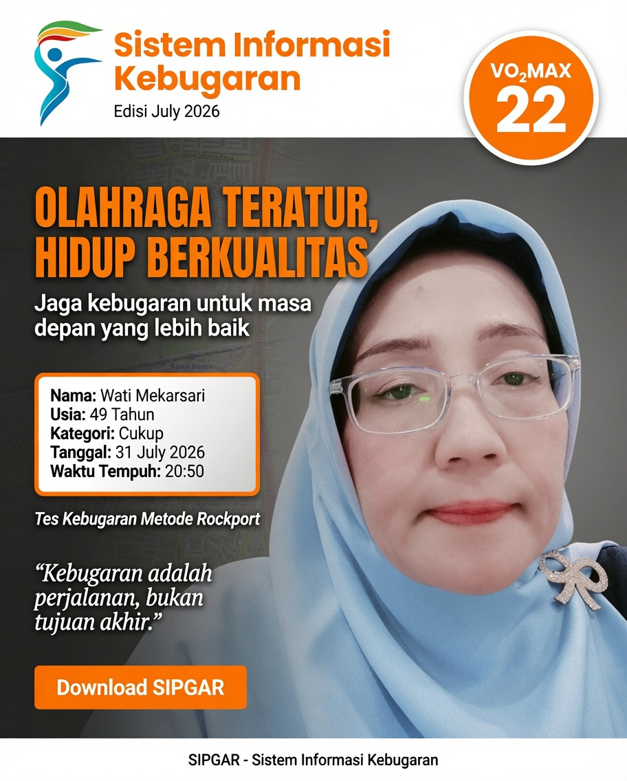 Cover hasil tes kebugaran Wati Mekarsari