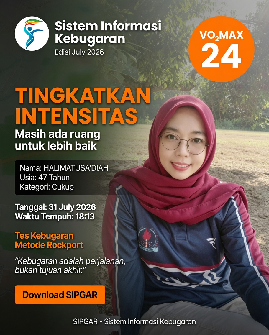 Cover hasil tes kebugaran HALIMATUSA'DIAH