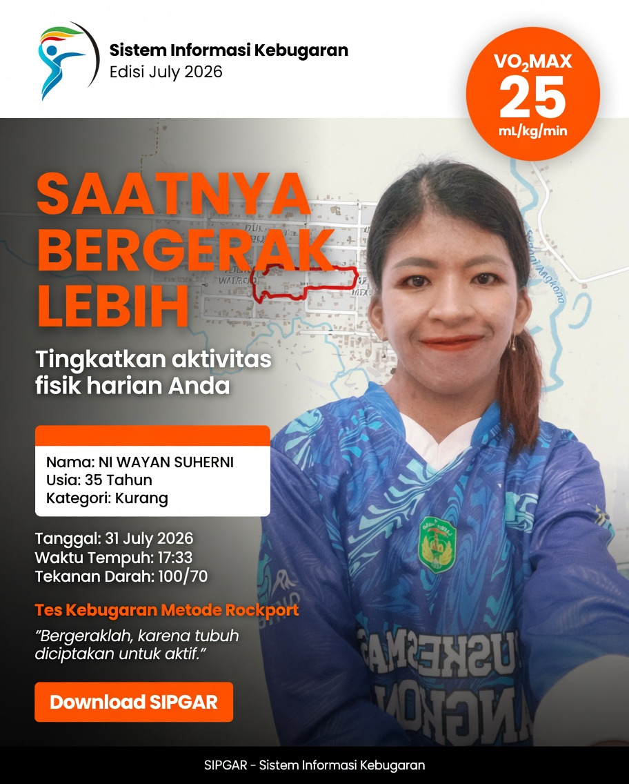 Cover hasil tes kebugaran NI WAYAN SUHERNI