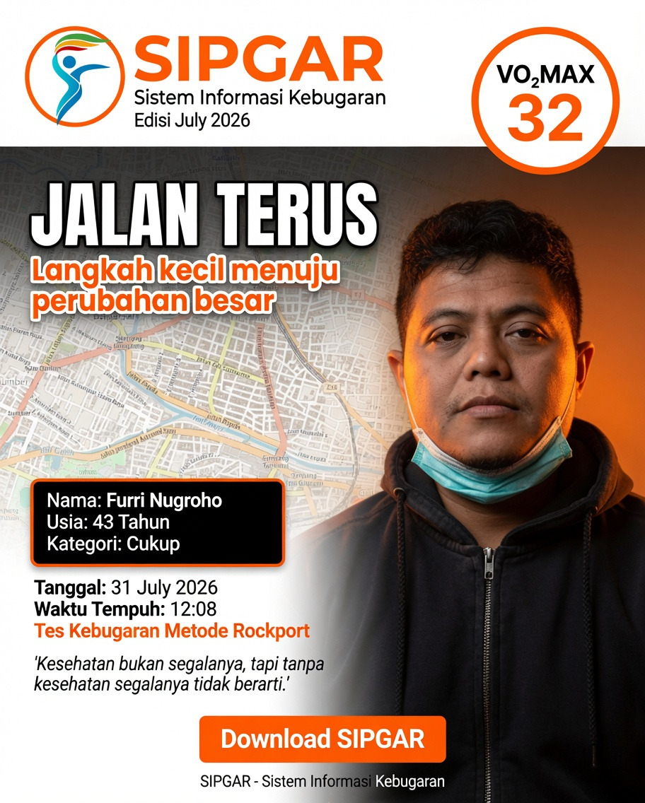 Cover hasil tes kebugaran Furri Nugroho