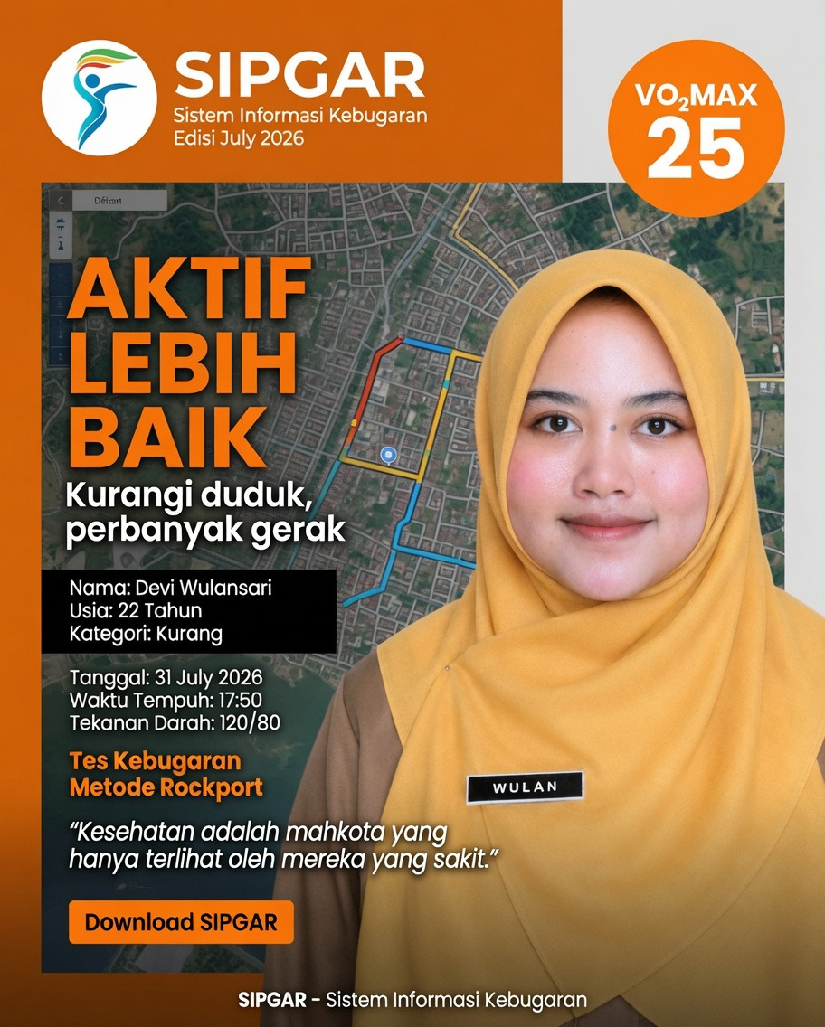 Cover hasil tes kebugaran Devi Wulansari