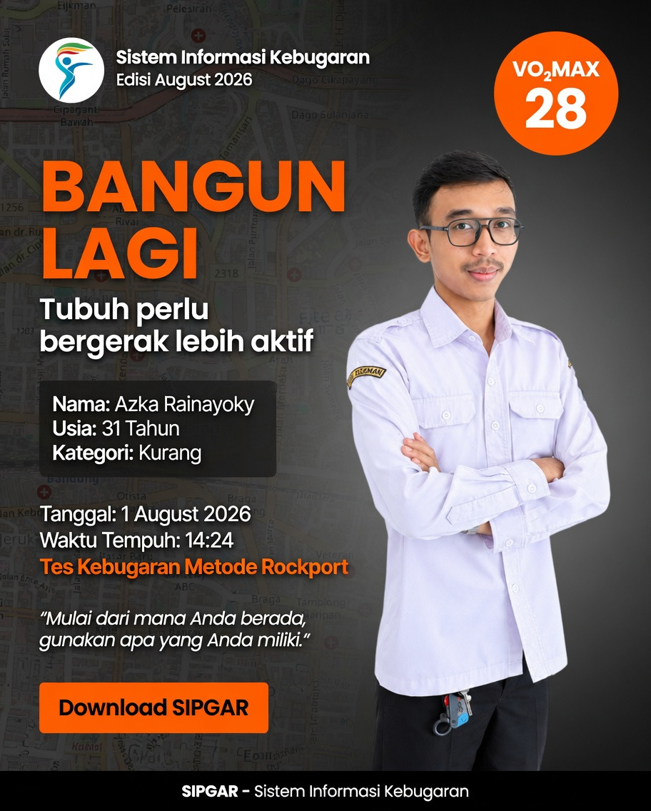 Cover hasil tes kebugaran Azka Rainayoky