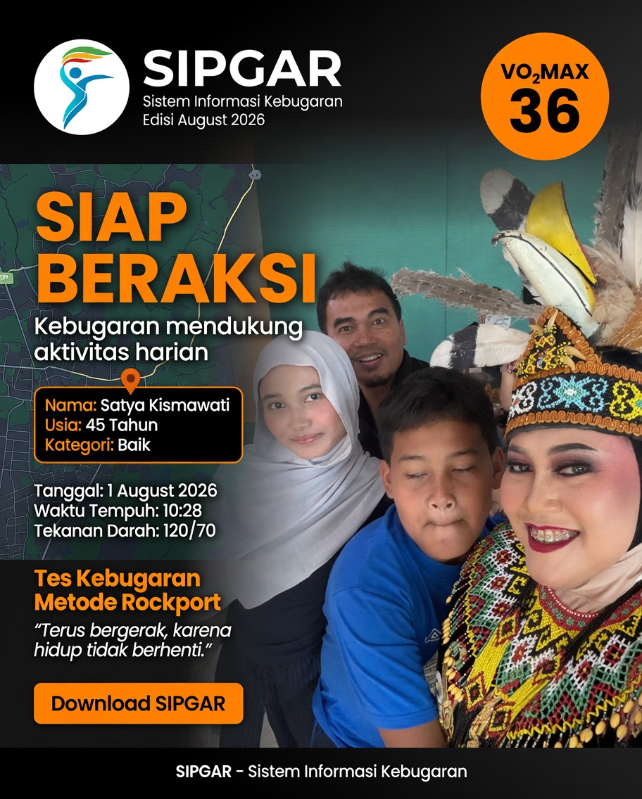 Cover hasil tes kebugaran Satya Kismawati