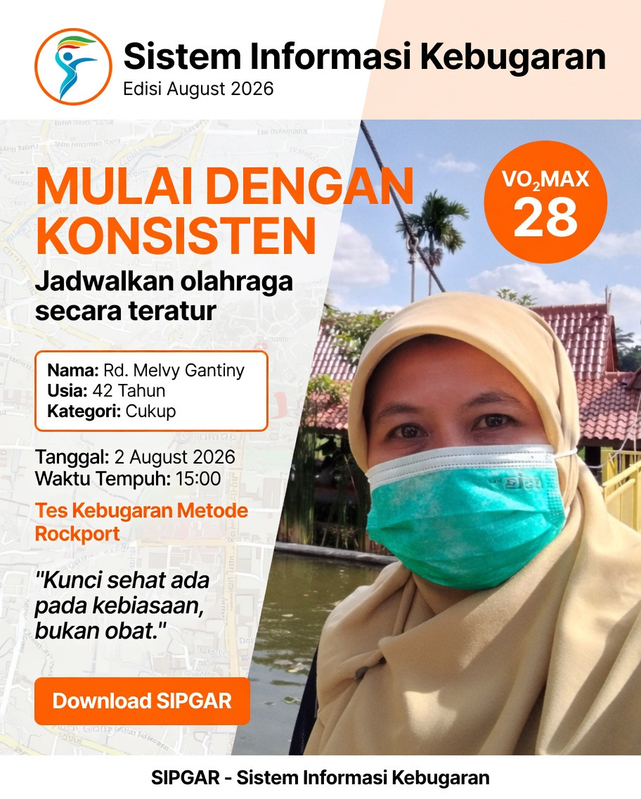 Cover hasil tes kebugaran Rd. Melvy Gantiny