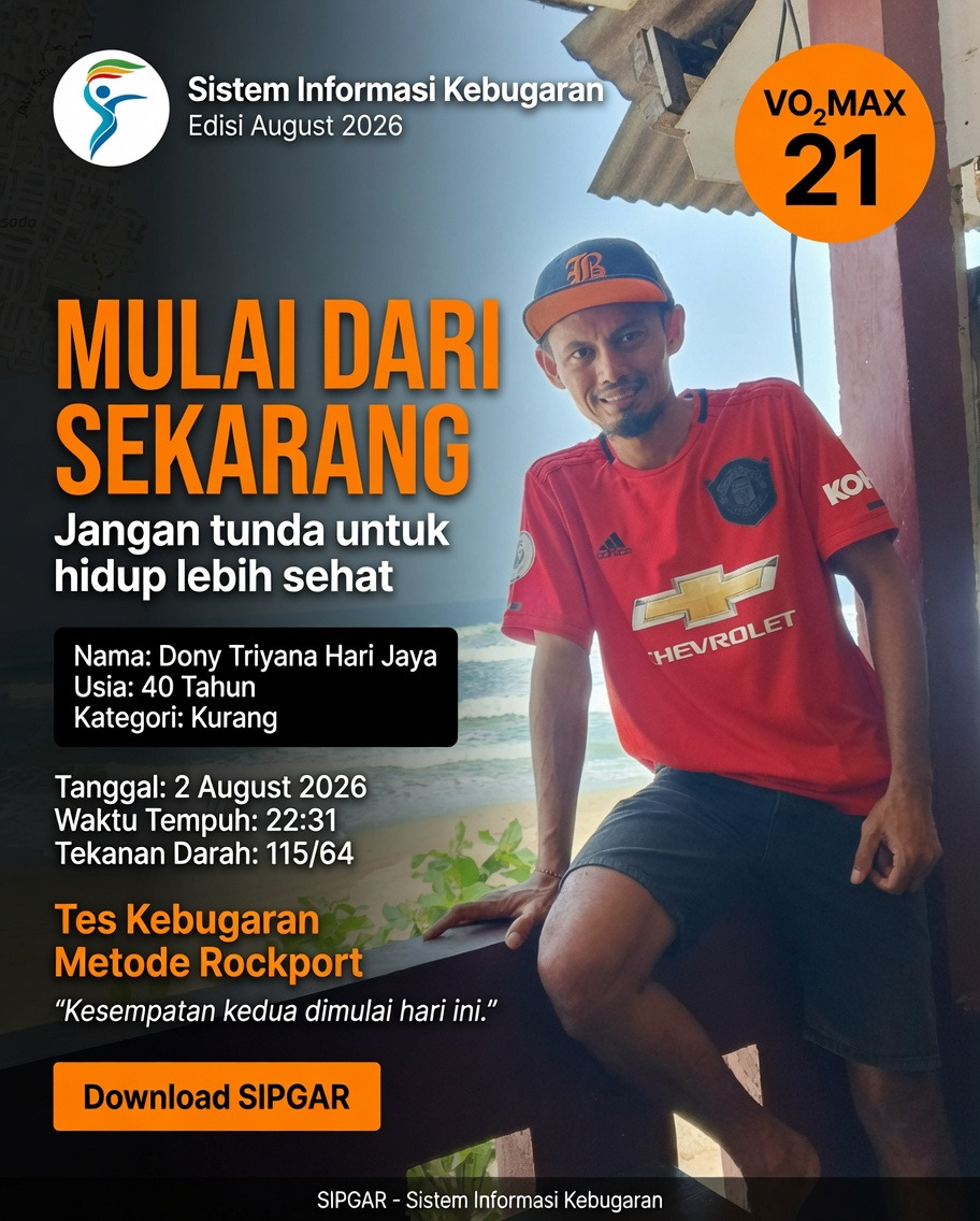 Cover hasil tes kebugaran Dony Triyana Hari Jaya