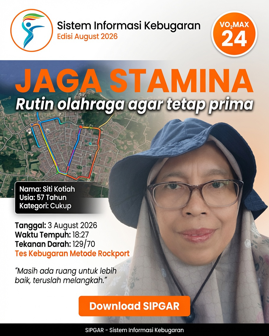 Cover hasil tes kebugaran Siti Kotiah