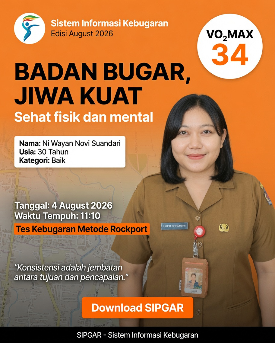 Cover hasil tes kebugaran Ni Wayan Novi Suandari