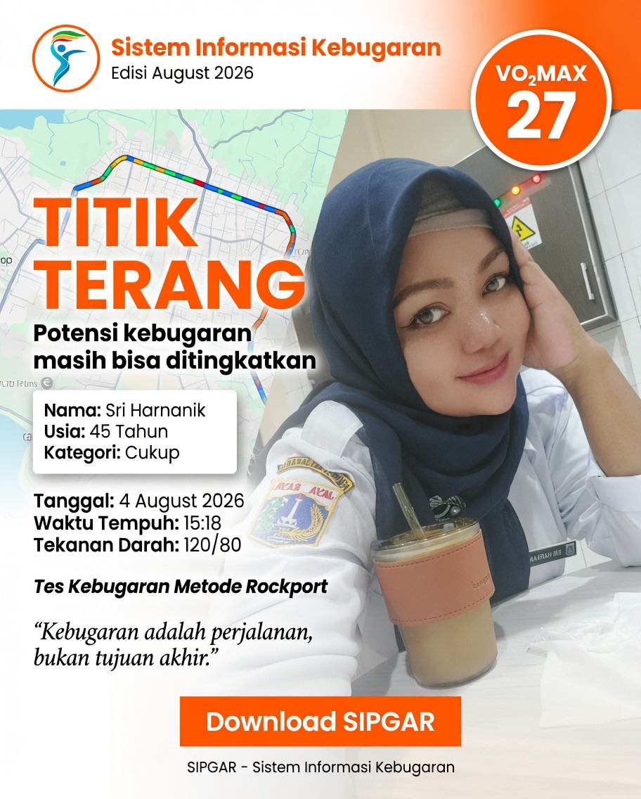 Cover hasil tes kebugaran Sri Harnanik