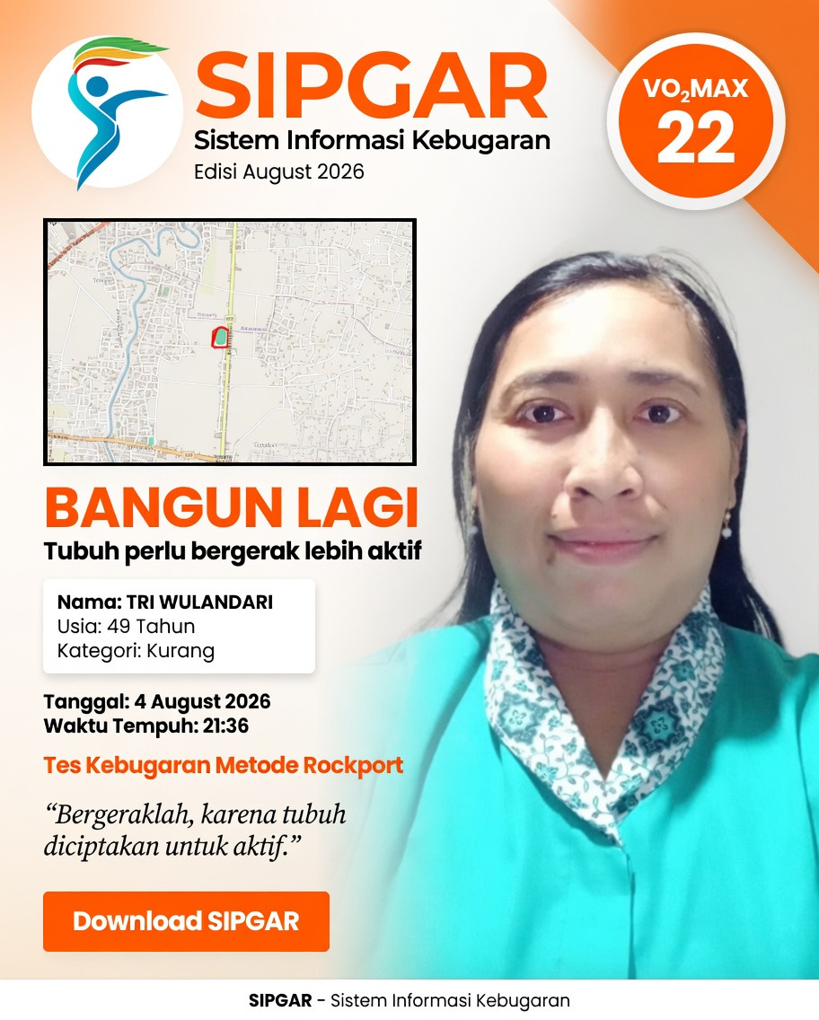 Cover hasil tes kebugaran TRI WULANDARI