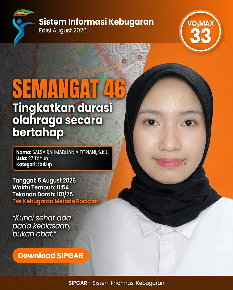 Cover hasil tes kebugaran SALSA RAHMADHANIA FITRIANI, S.K.L.