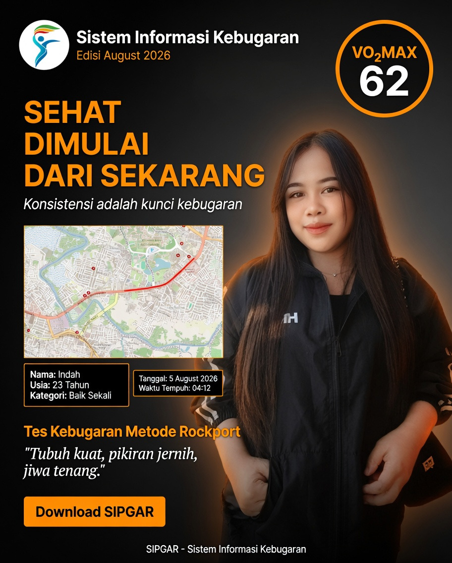 Cover hasil tes kebugaran Indah