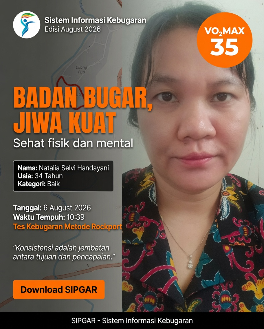 Cover hasil tes kebugaran Natalia Selvi Handayani