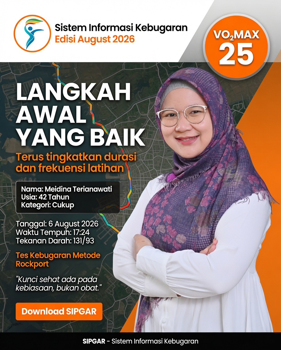 Cover hasil tes kebugaran Meidina Terianawati