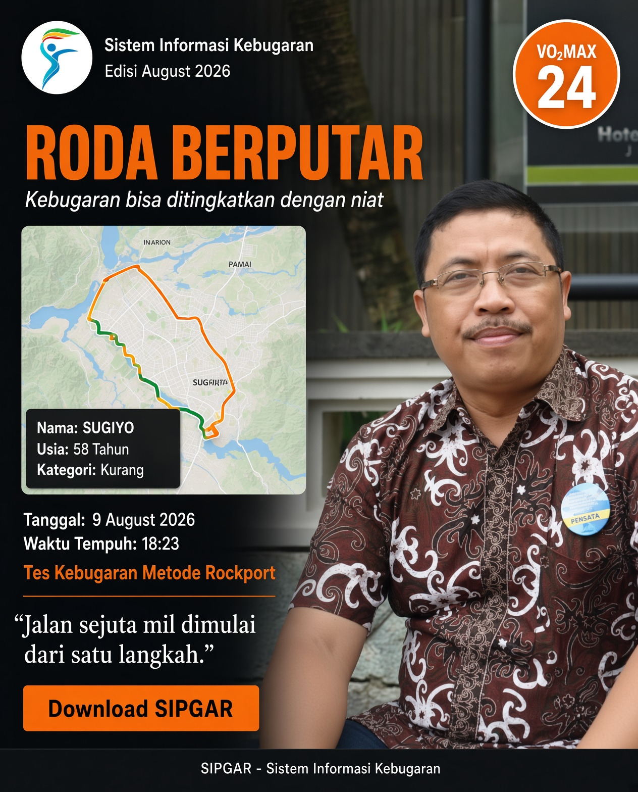 Cover hasil tes kebugaran SUGIYO
