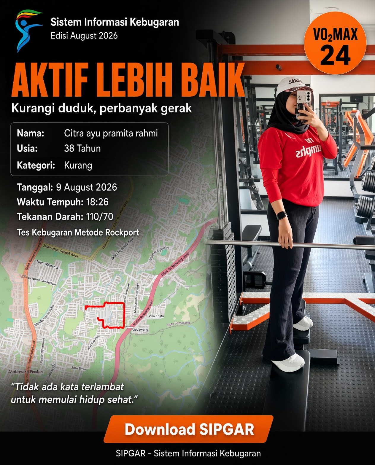 Cover hasil tes kebugaran Citra ayu pramita rahmi