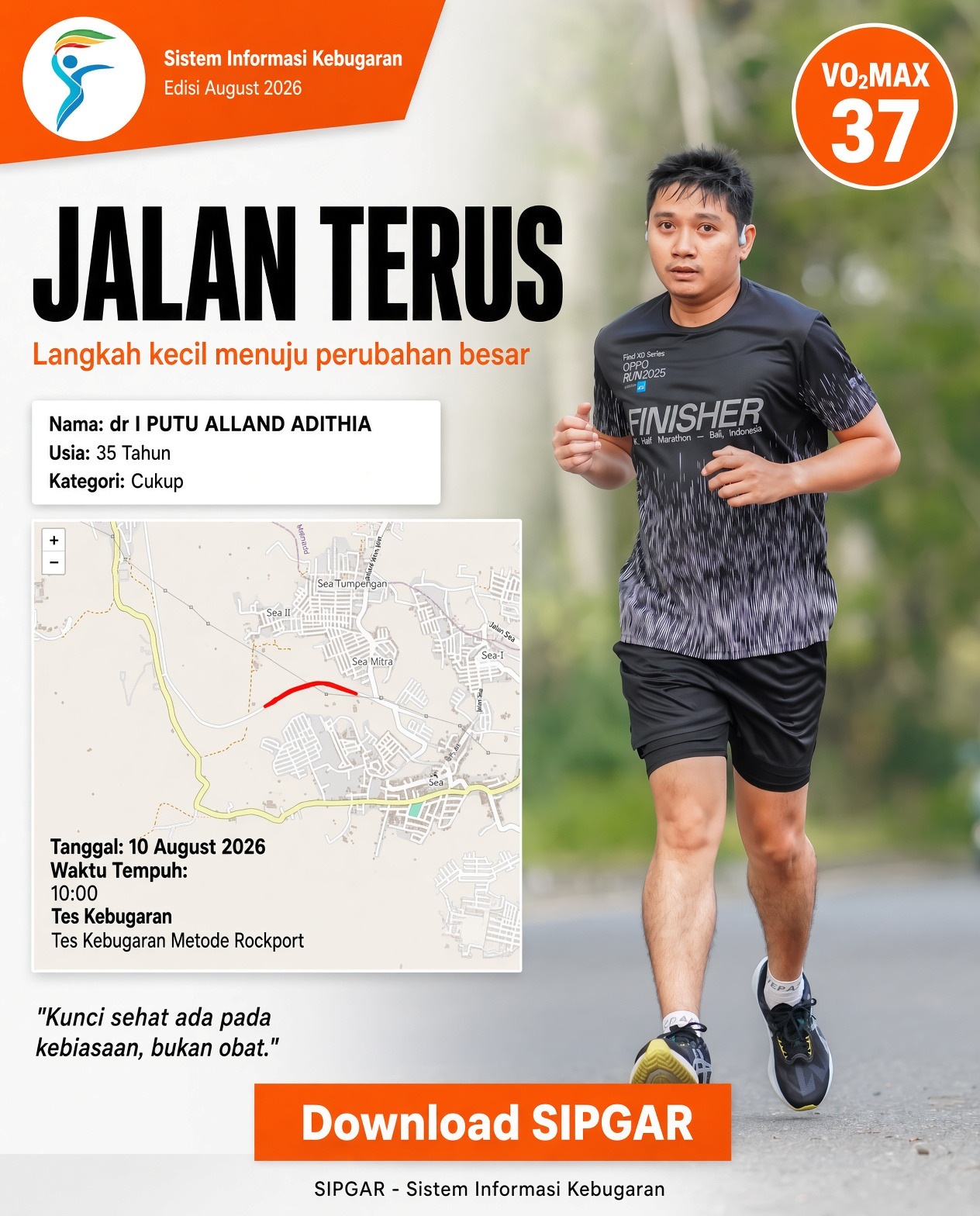 Cover hasil tes kebugaran dr I PUTU ALLAND ADITHIA