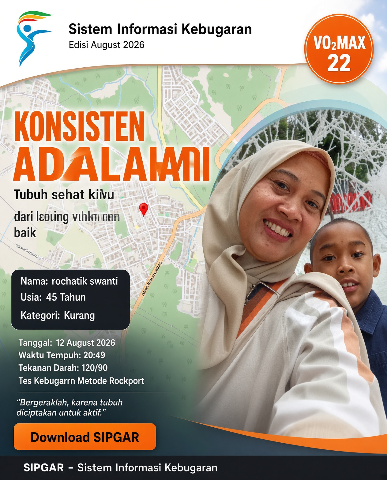 Cover hasil tes kebugaran rochatik swanti
