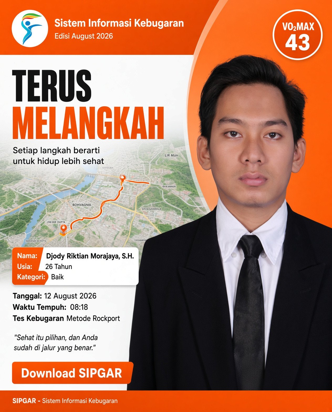 Cover hasil tes kebugaran Djody Riktian Morajaya, S.H.