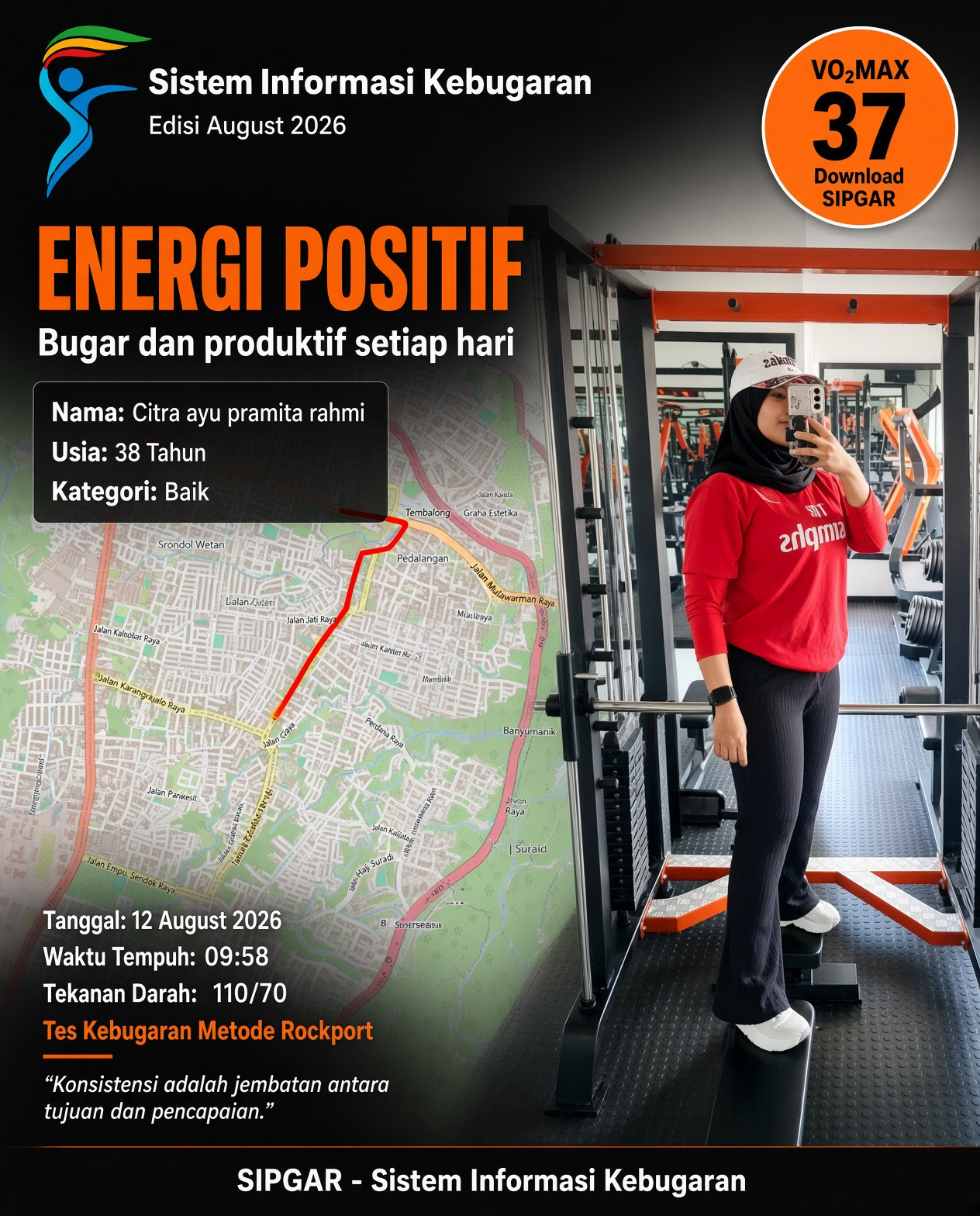Cover hasil tes kebugaran Citra ayu pramita rahmi