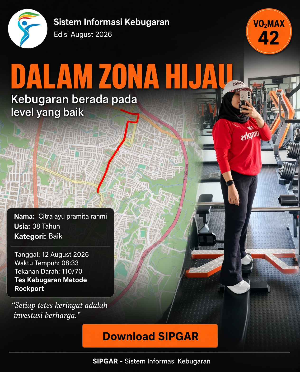 Cover hasil tes kebugaran Citra ayu pramita rahmi