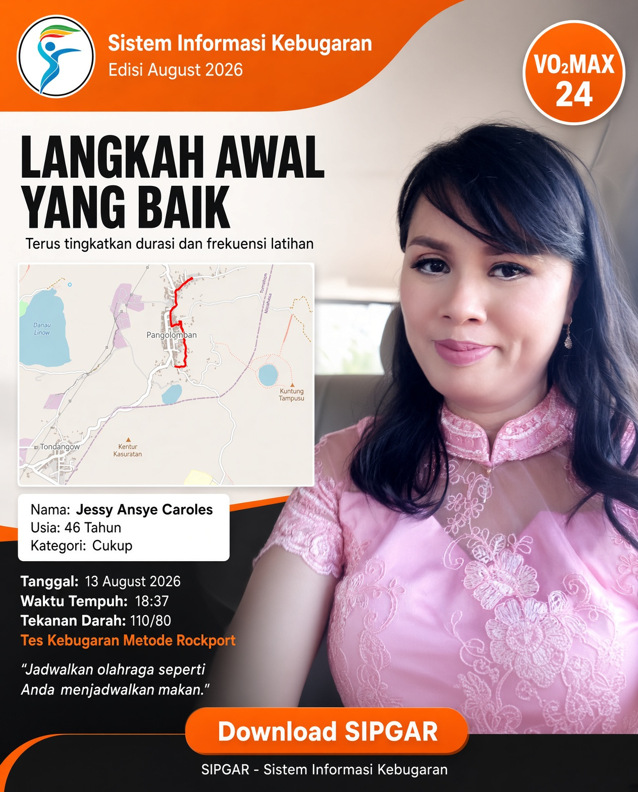 Cover hasil tes kebugaran Jessy  Ansye Caroles