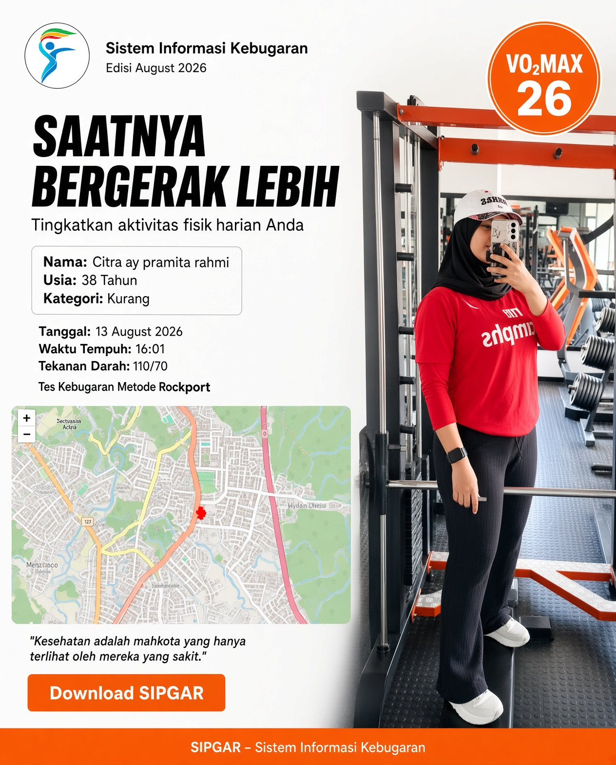 Cover hasil tes kebugaran Citra ayu pramita rahmi