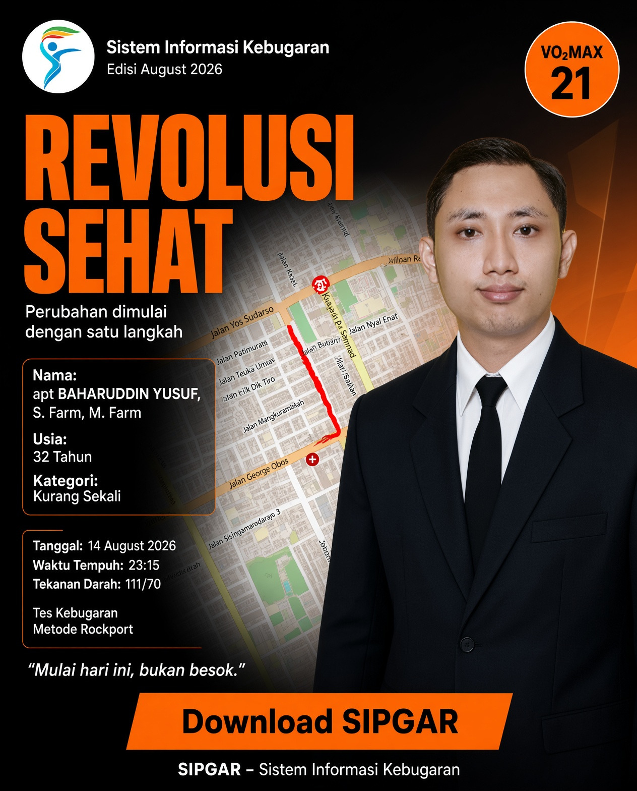 Cover hasil tes kebugaran apt BAHARUDDIN YUSUF, S. Farm, M. Farm