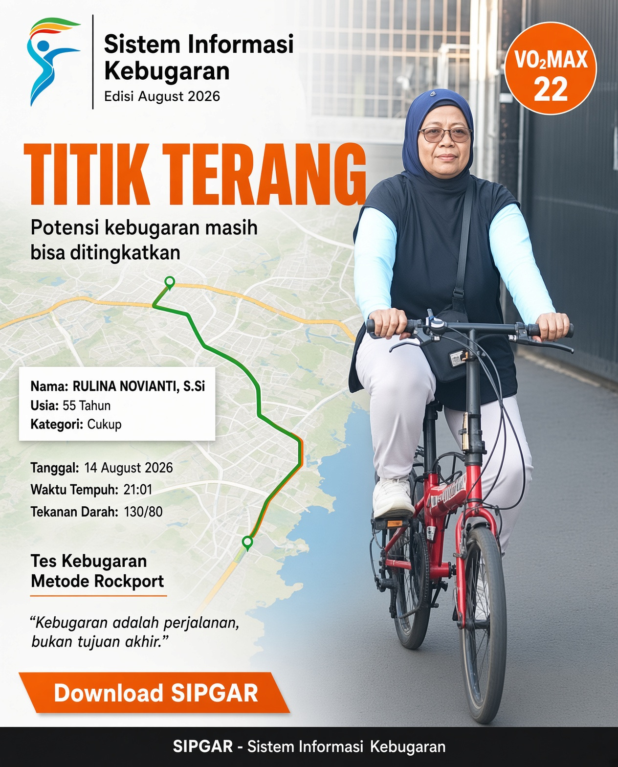 Cover hasil tes kebugaran RULINA NOVIANTI, S.Si