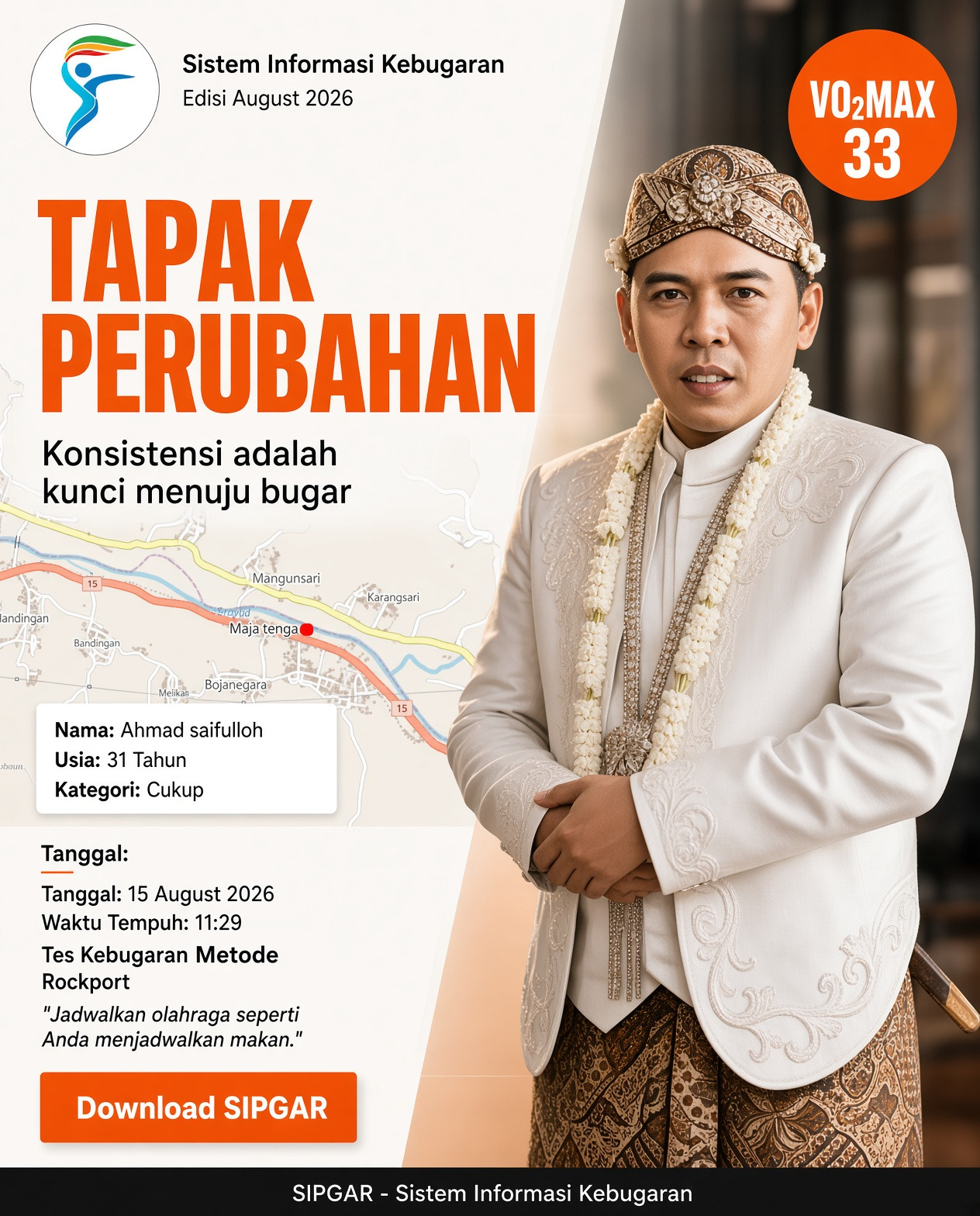 Cover hasil tes kebugaran Ahmad saifulloh