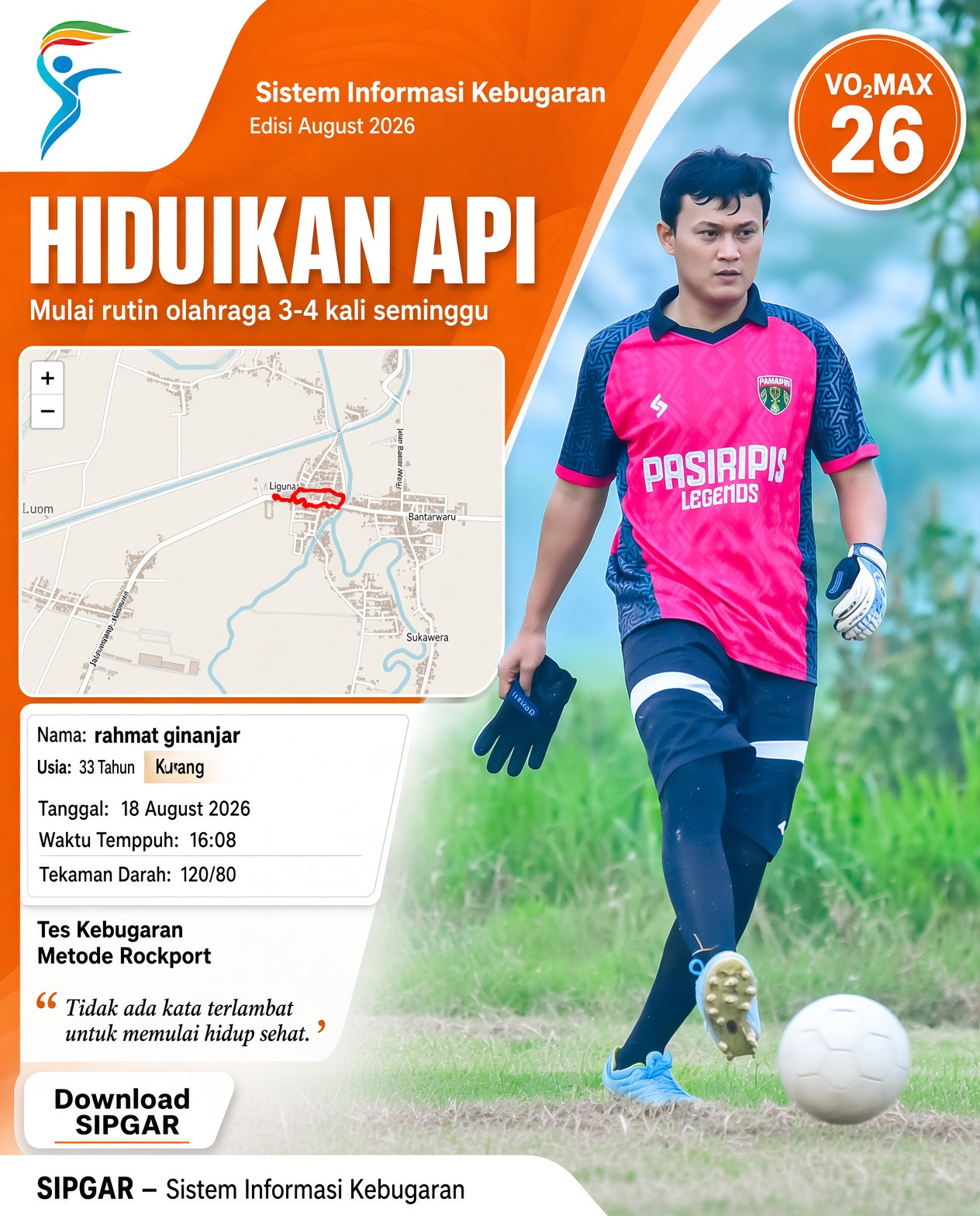 Cover hasil tes kebugaran rahmat ginanjar