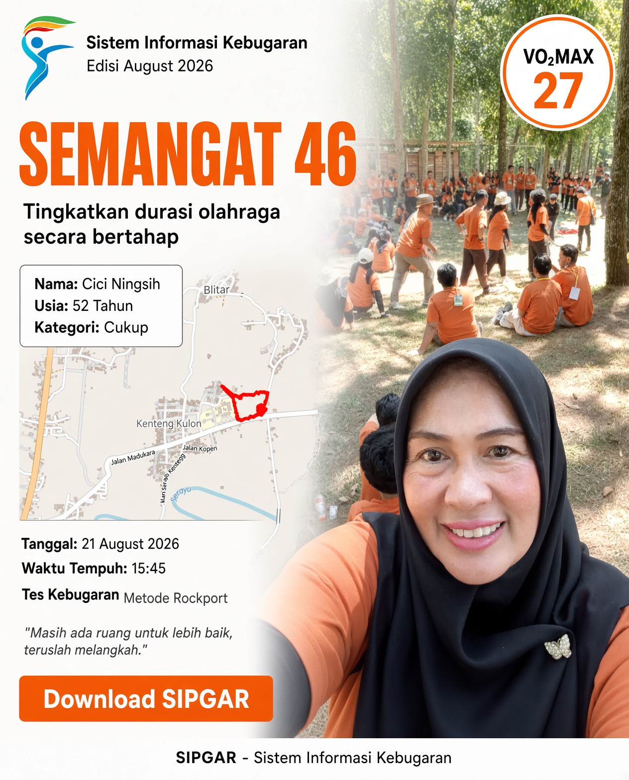 Cover hasil tes kebugaran Ciciningsih