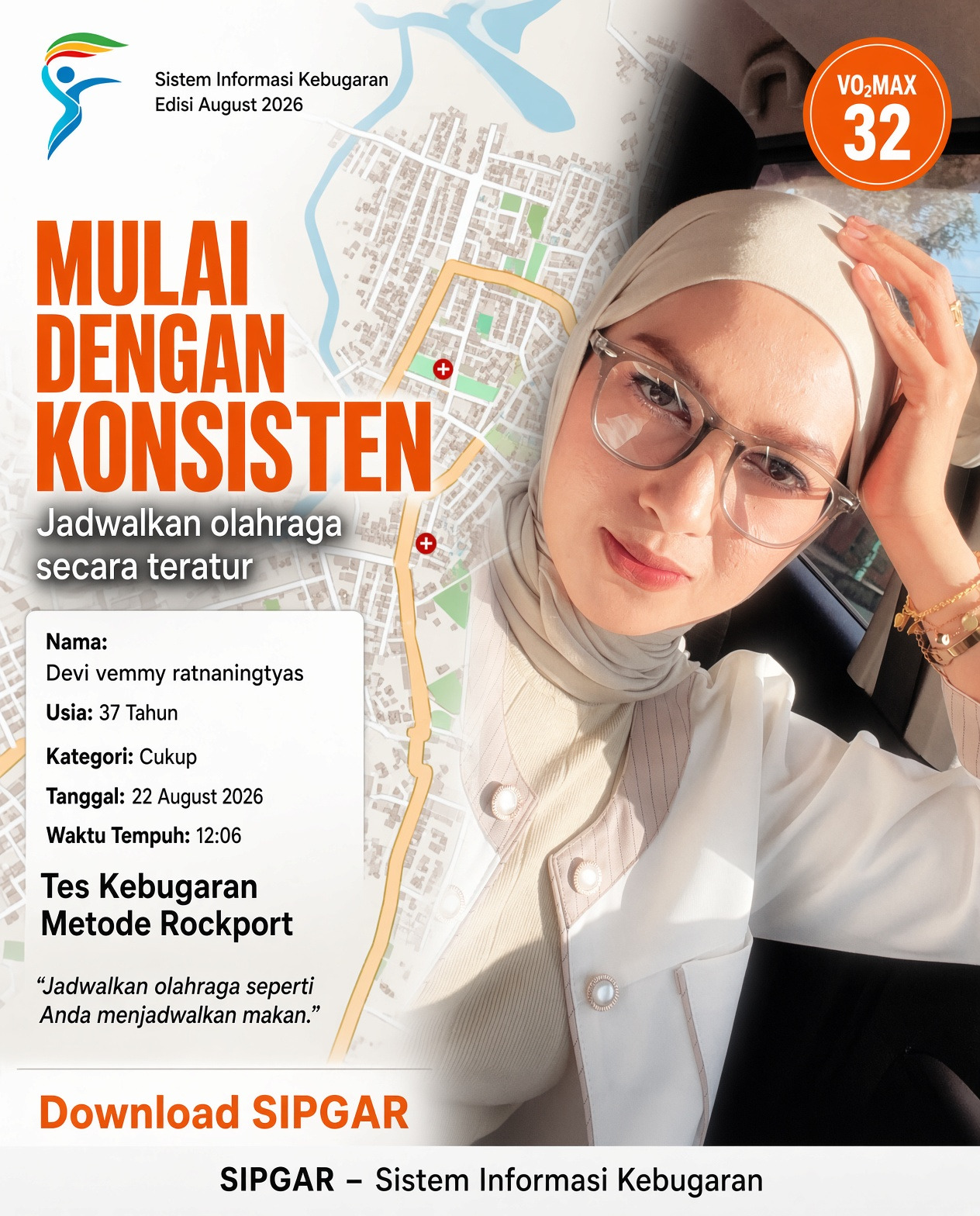 Cover hasil tes kebugaran Devi vemmy ratnaningtyas