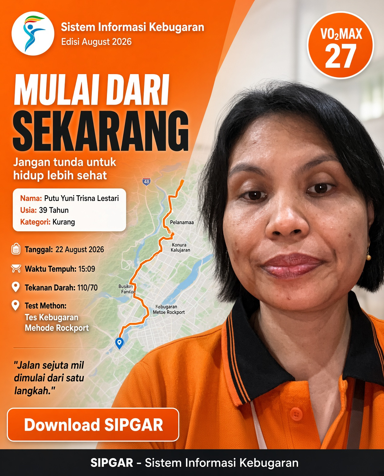 Cover hasil tes kebugaran Putu Yuni Trisna Lestari