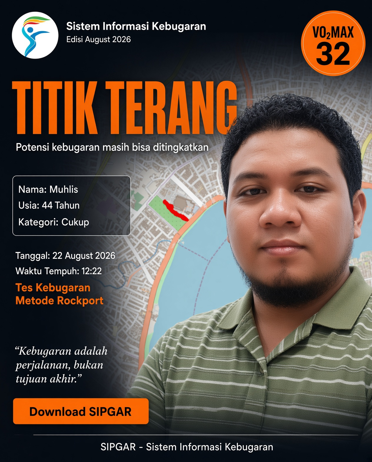 Cover hasil tes kebugaran Muhlis