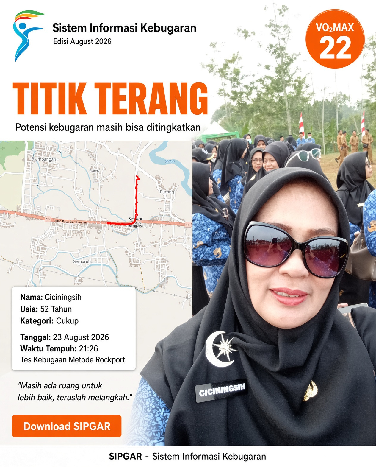 Cover hasil tes kebugaran Ciciningsih