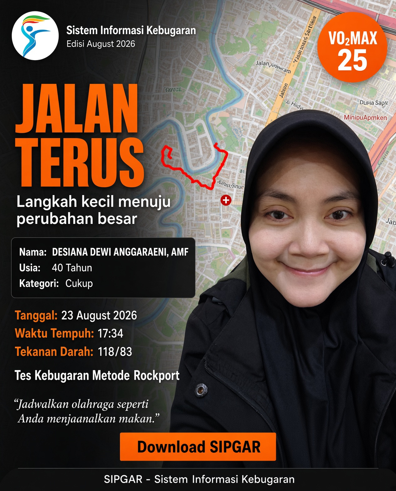 Cover hasil tes kebugaran DESIANA DEWI ANGGARAENI, AMF