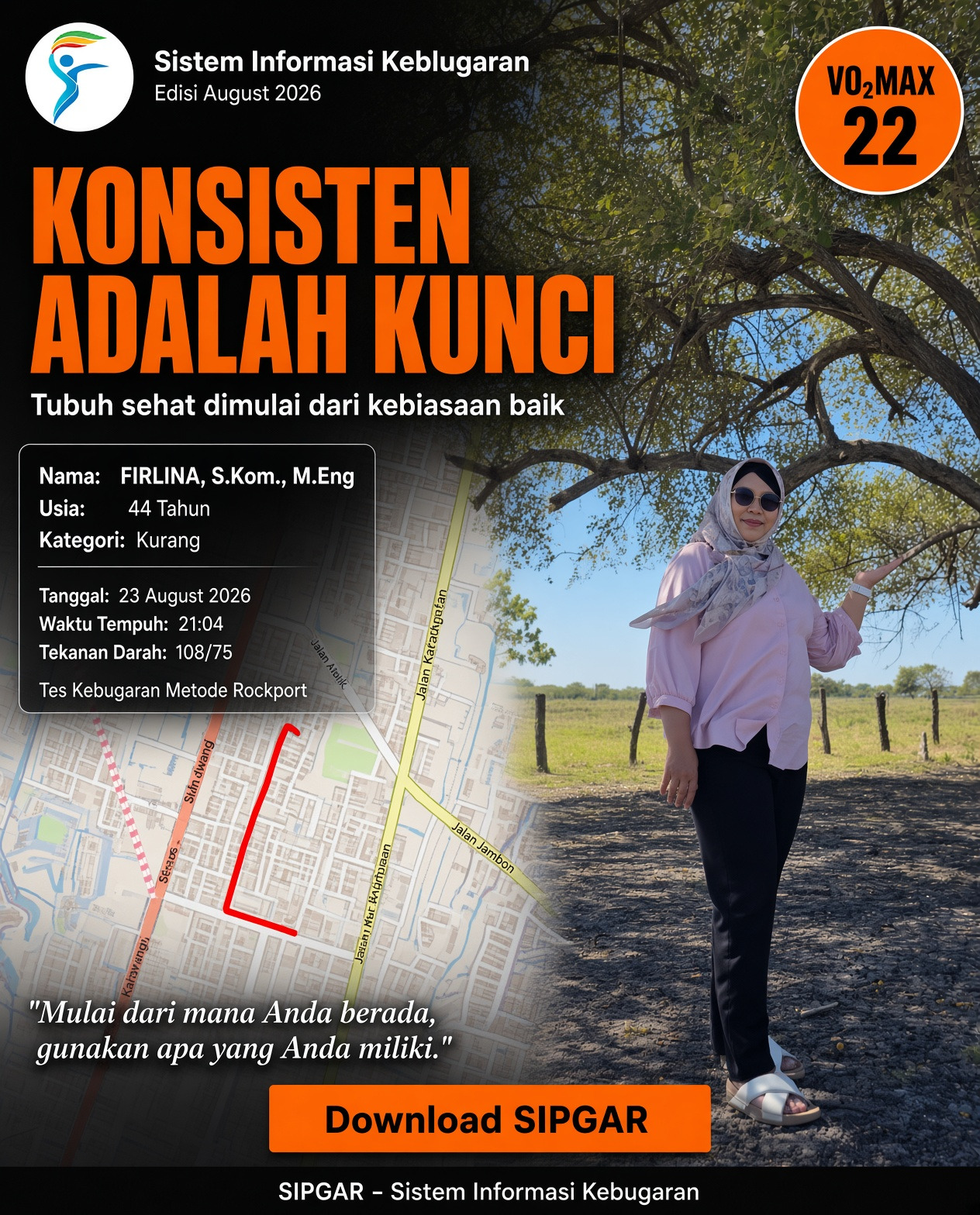Cover hasil tes kebugaran FIRLINA, S.Kom., M.Eng