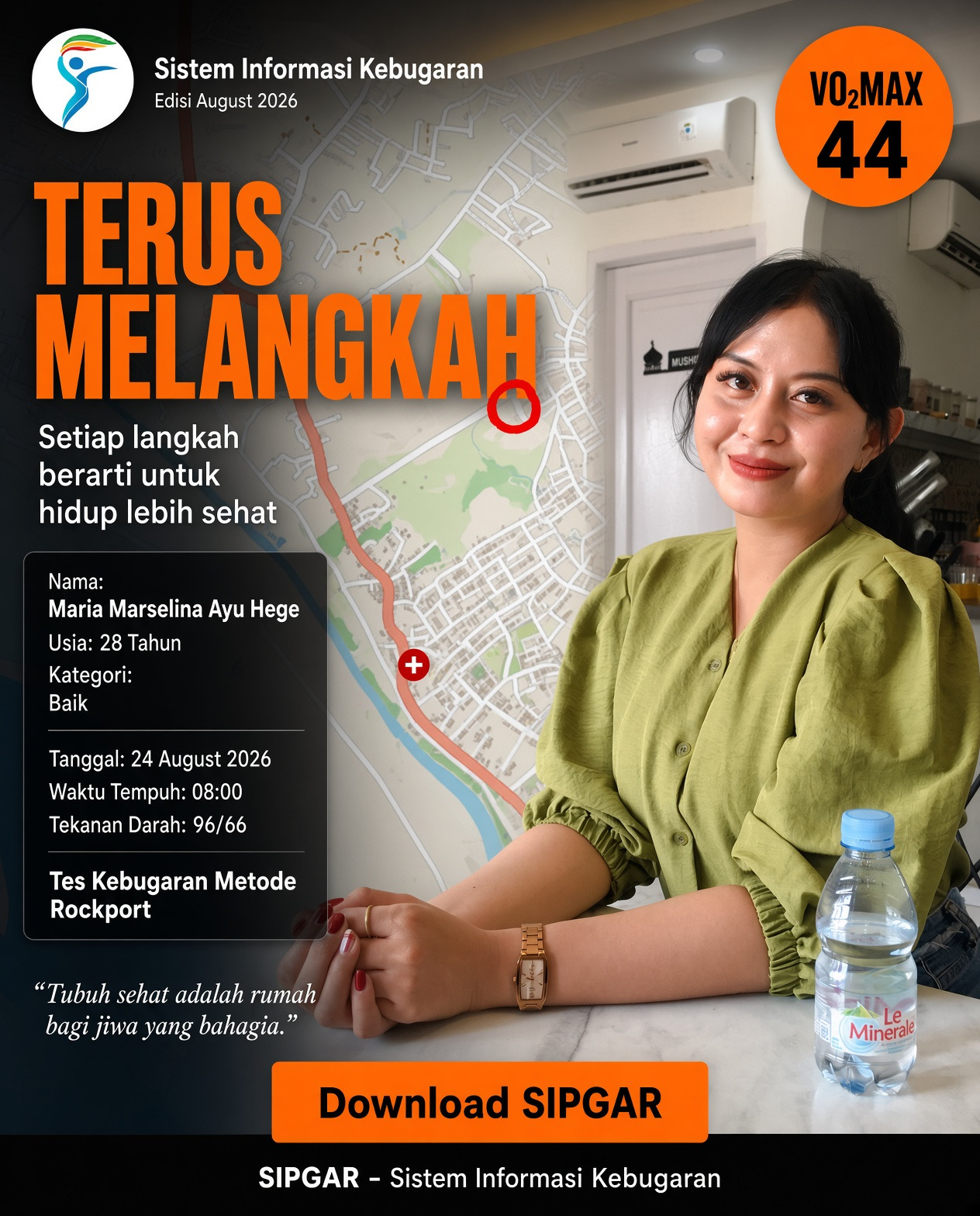 Cover hasil tes kebugaran Maria Marselina Ayu Hege