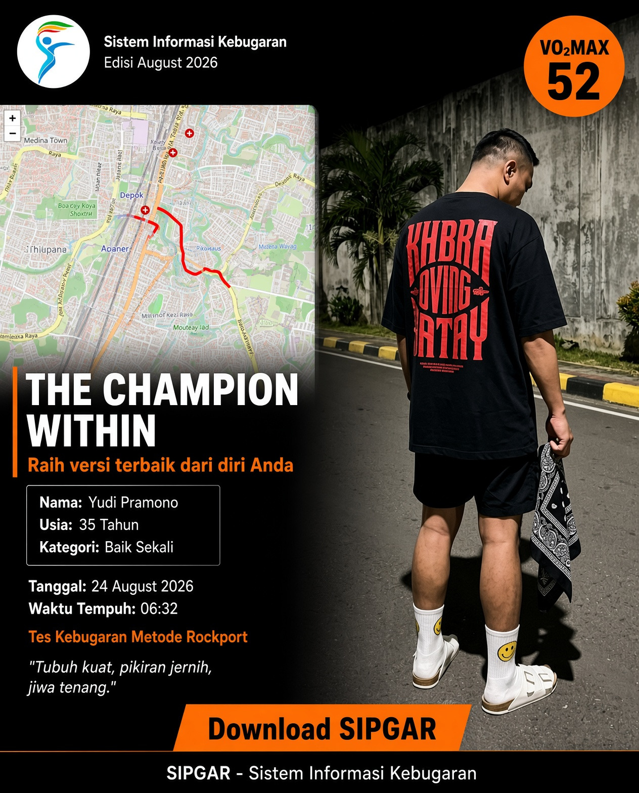 Cover hasil tes kebugaran Yudi Pramono