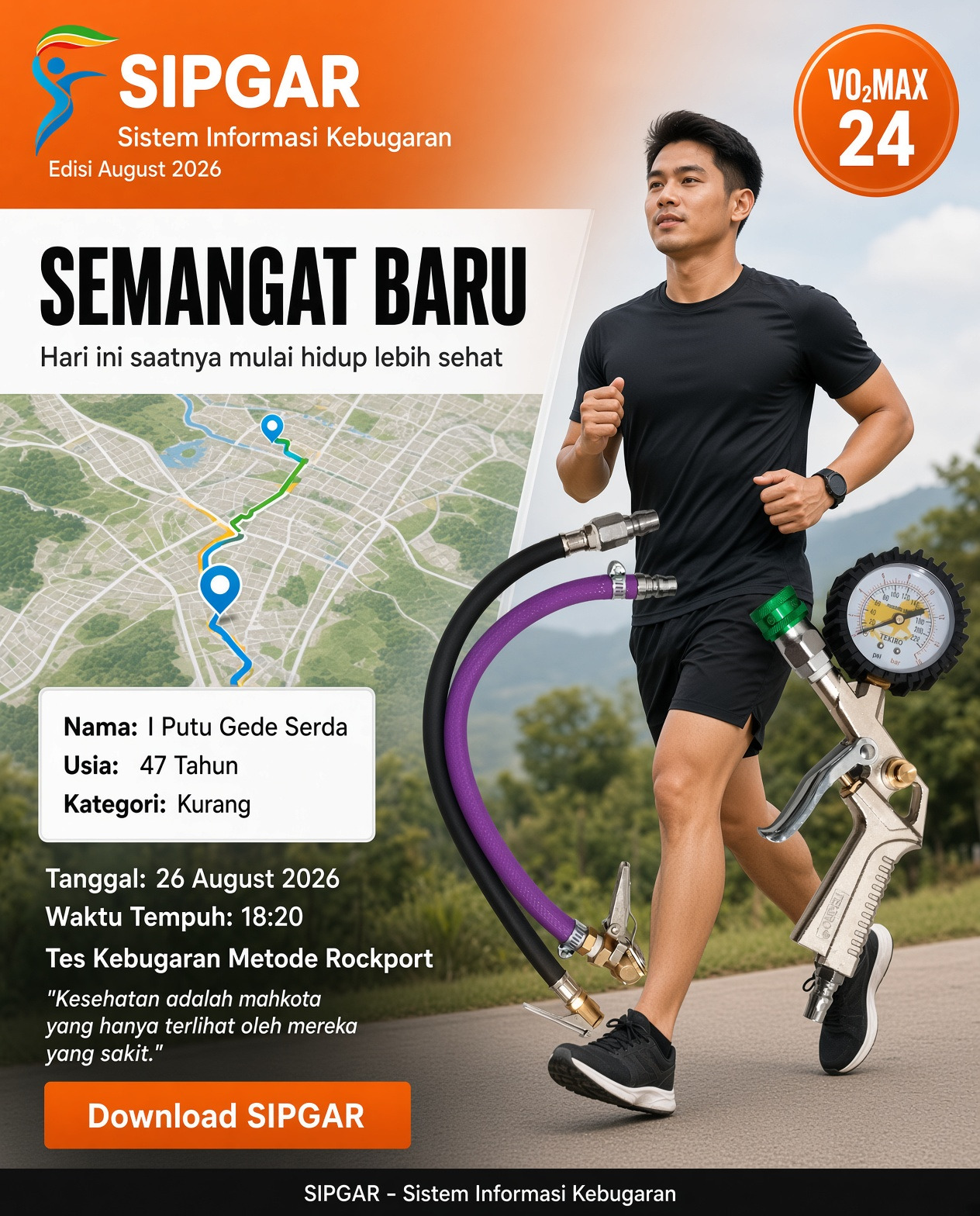 Cover hasil tes kebugaran I Putu Gede Serda